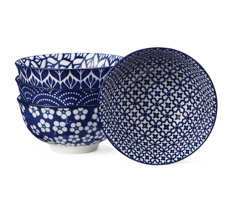 Patterned Porcelain Soup Bowl Set, 4-pk E0T3
