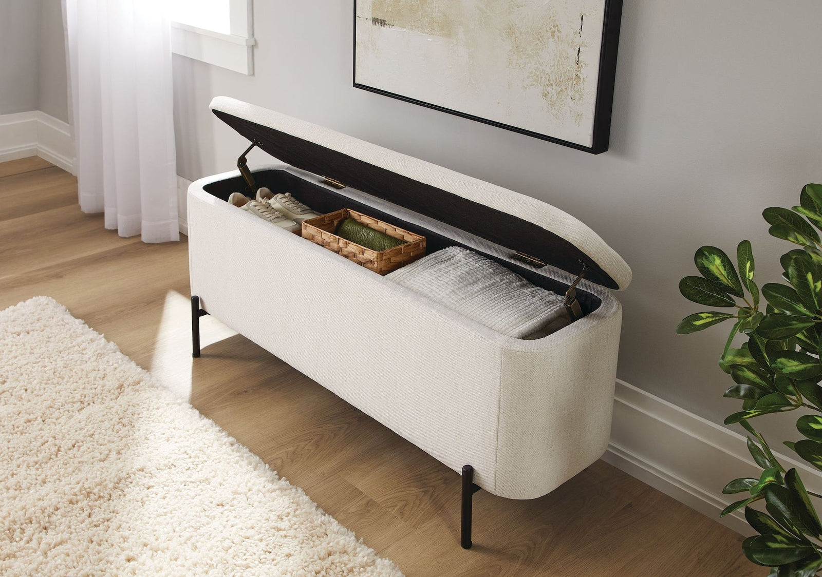 Picton Storage Bench, White H5L6 - product image 4