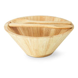Rubberwood Tapered Salad Bowl & Servers, Tan K2X5 - product image 1