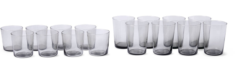 Smoked Glassware Tumbler Set, 13 oz & 19 oz, 16-pc K8Y6