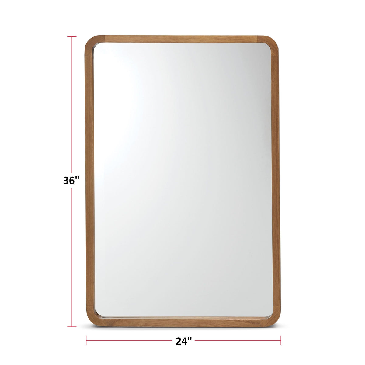 Springside Pearwood Rectangular Wall Mirror, Brown, 24 x 36-in N9Z7 - product image 6