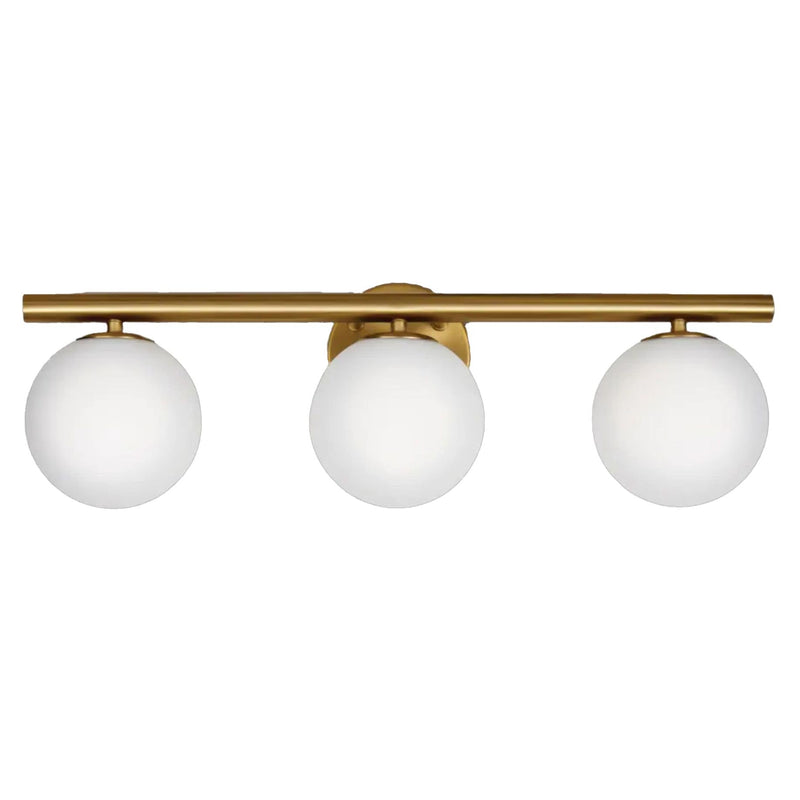 Winslow 3-Light Vanity Light Fixture with Opal Glass Shades, Brushed Gold E3D9