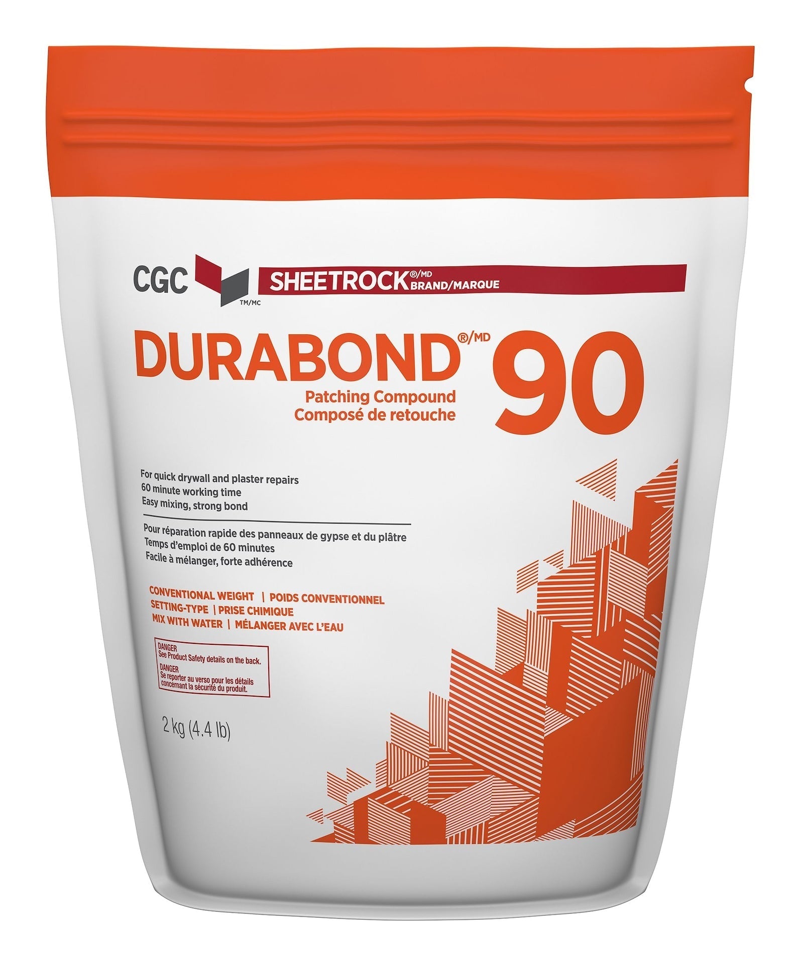Sheetrock Durabond 90 Minute Drywall & Plaster Repair Compound, Easy-Mix, White, 2-kg G0L9 - product image 1