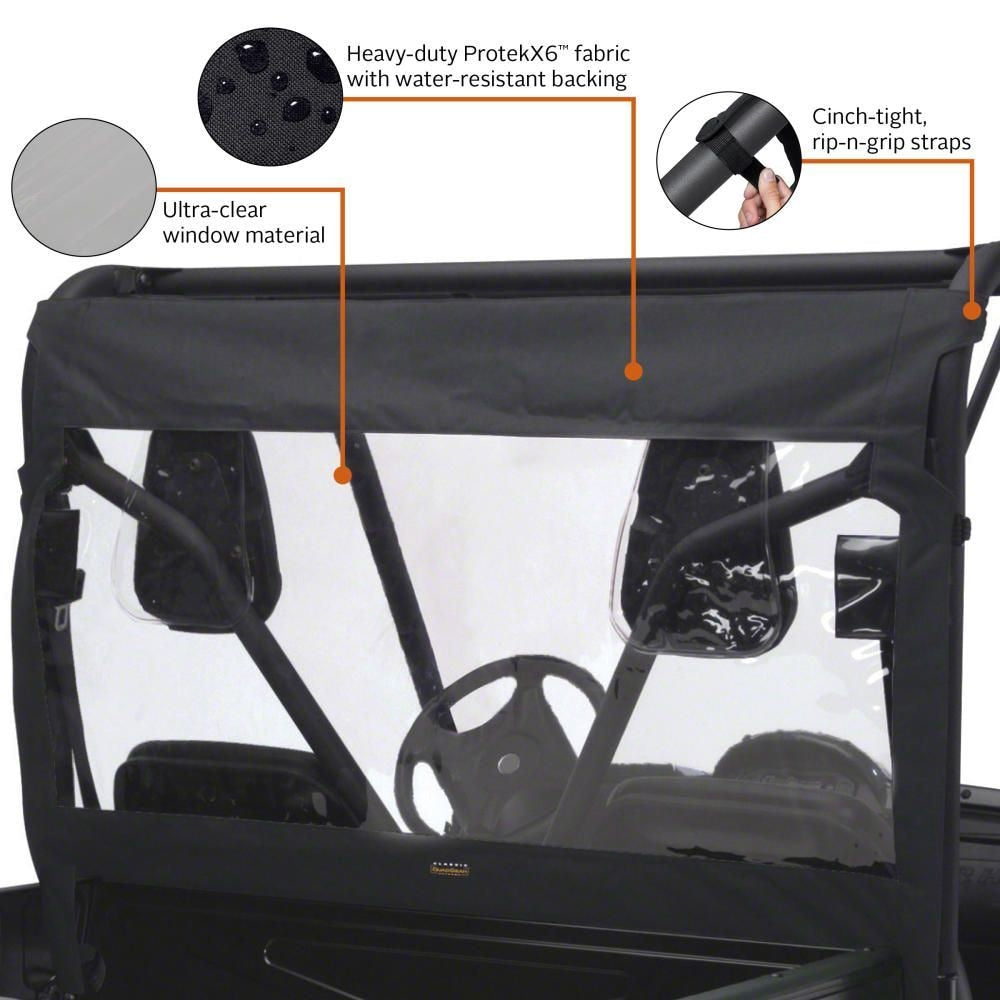 Classic Accessories 78657 QuadGear UTV Rear Windshield for Polaris Ranger, Black Y3S6 - product image 3