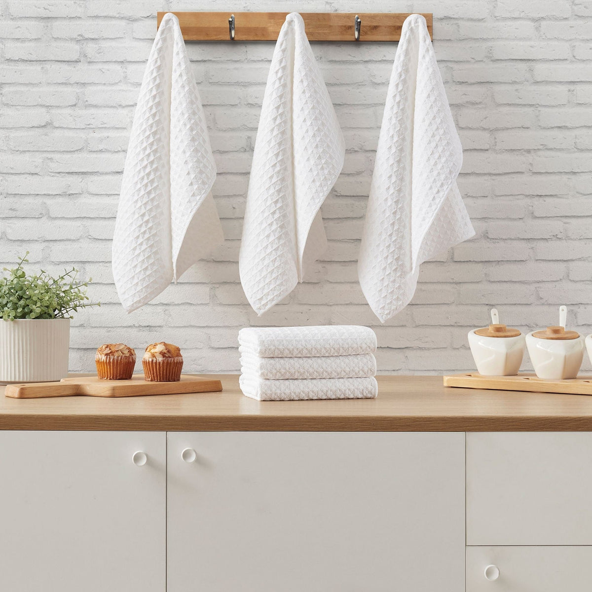 Waffle Microfiber Kitchen Dishcloths, 16-in x 19-in, 6-pk X0V0 - product image 5