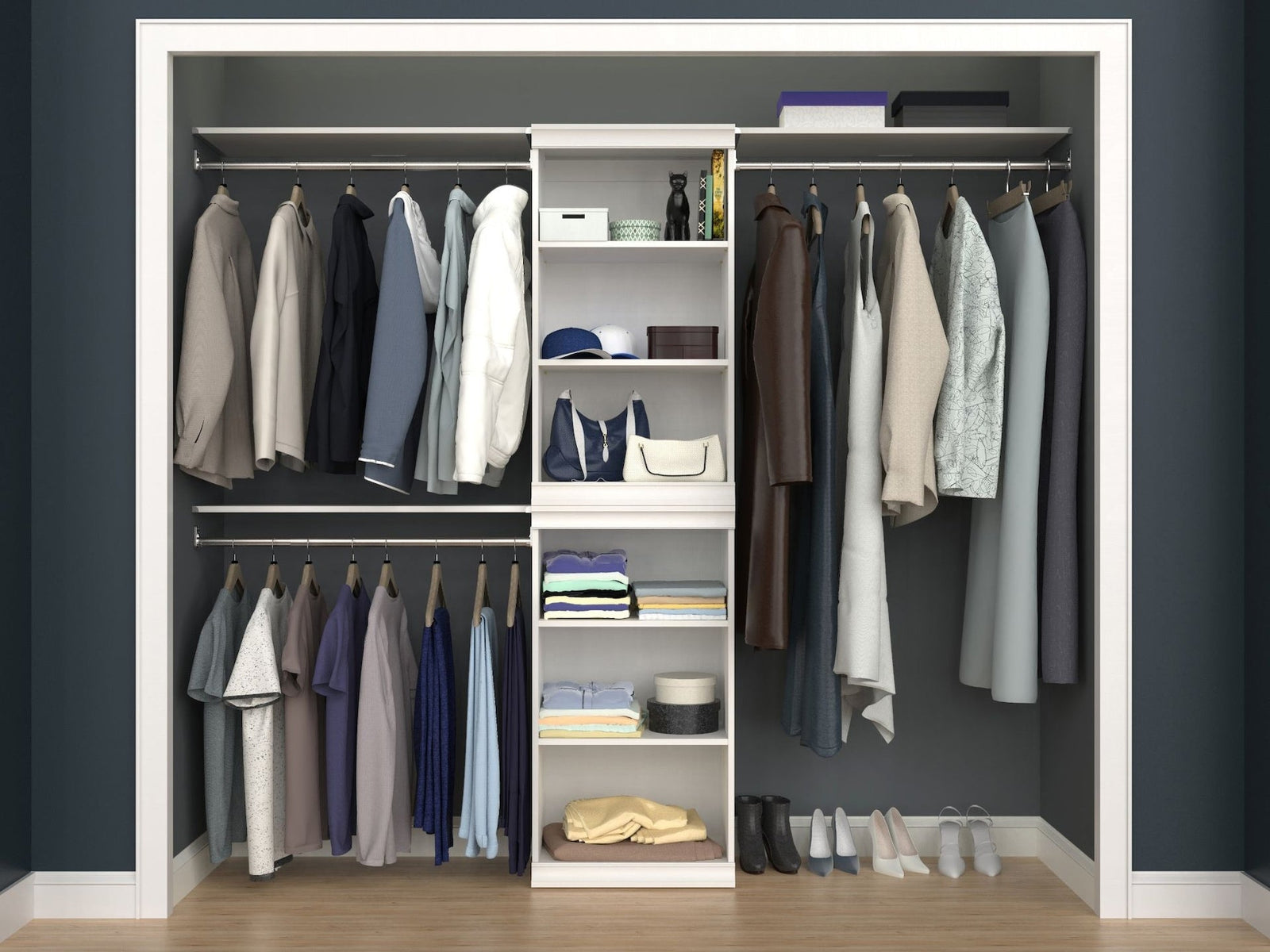 Modular Stackable Closet Storage Shelf Unit, White W5Y1 - product image 5