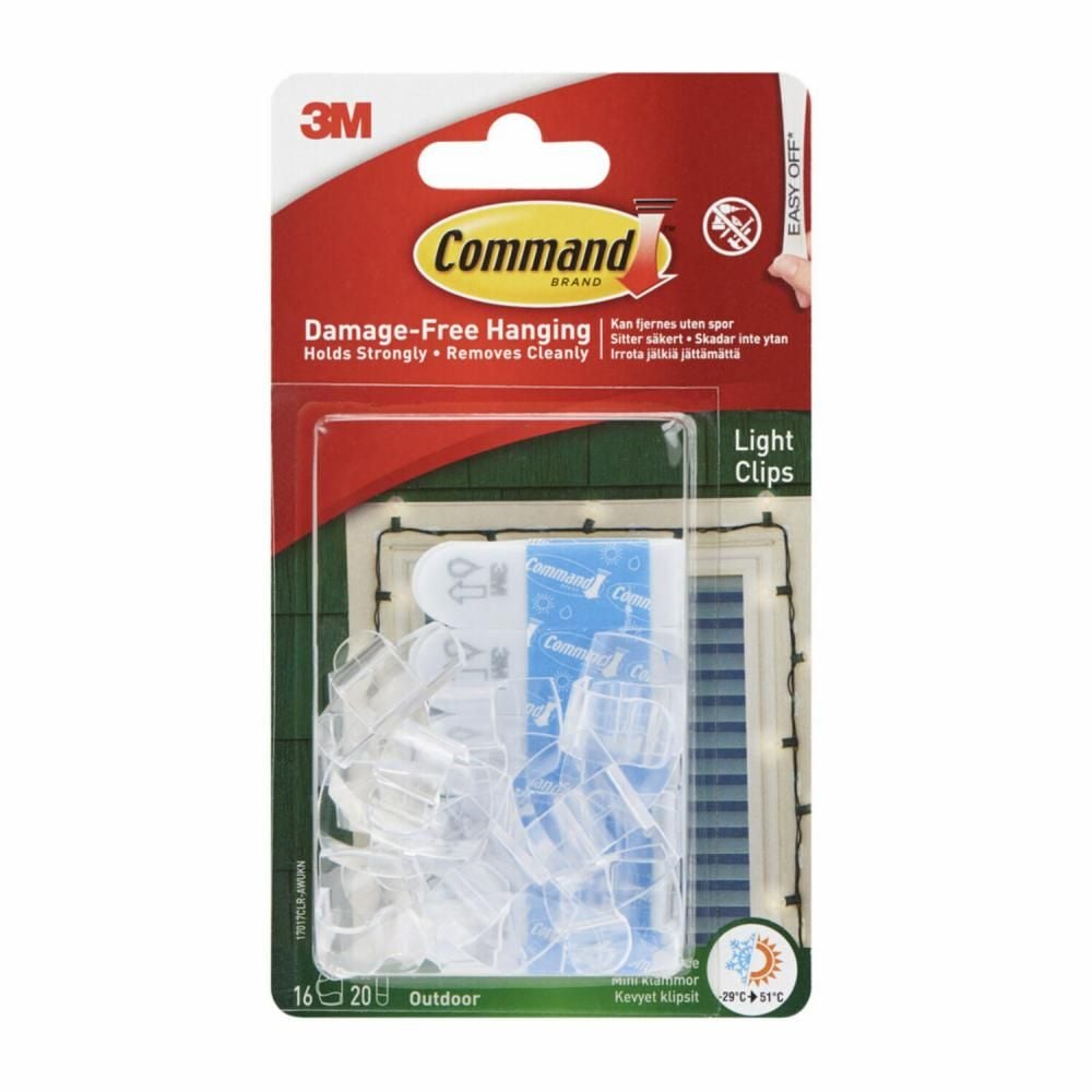 Clear Small Light Clips, for Outdoor, All Weather Strips Included S3V6 - product image 1