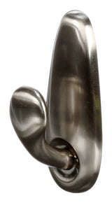 Large Decorative Metallic Hook with Adhesive Strips, Brushed Nickel, 5-lbs, 1 Strip per Pack Y0G0 - product image 1
