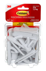 Medium Hooks Mega Pack with Adhesive Strips, White, 3-lbs, 20 Hooks/Pack R4O1 - product image 1