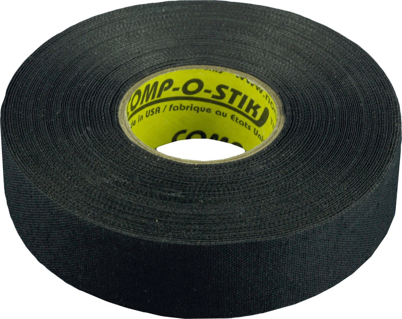 Cloth Hockey Stick Tape, Black, 24-mm x 15-m, 4-pk O3D8