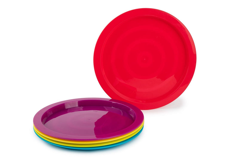 Home Plastic Kids Plates, BPA Free, 5-pc, Assorted Colours H8F6
