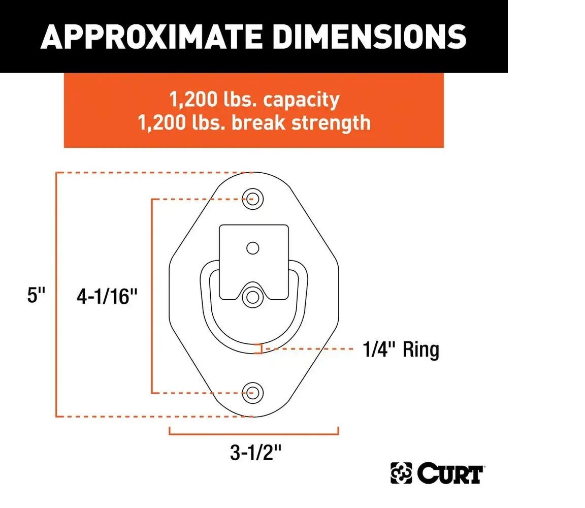1-3/8-in x 1-7/8-in Recessed Tie-Down Ring (1200-lb, Clear Zinc) Y1Y0 - product image 3
