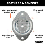 1-3/8-in x 1-7/8-in Recessed Tie-Down Ring (1200-lb, Clear Zinc) Y1Y0 - product image 4