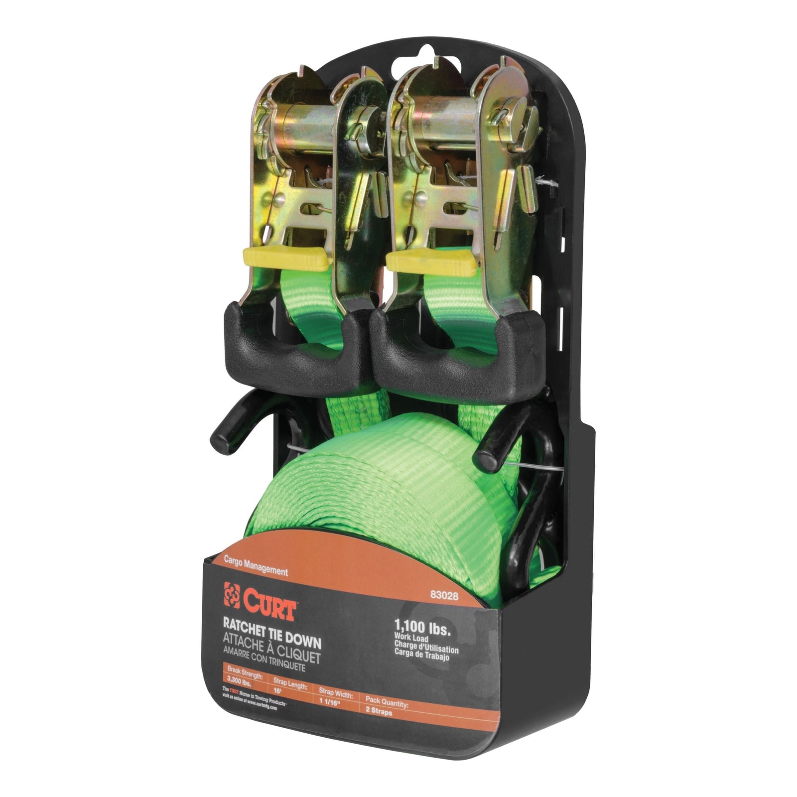 83028 16-ft Lime Green Cargo Straps with S-Hooks (1,100-lb, 2-pk) Y8H5 - product image 3