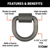 83760 3 x 3-in Weld-On Tie-Down D-Ring (8,833 lbs, Raw Steel) Q2H8 - product image 2