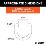 83760 3 x 3-in Weld-On Tie-Down D-Ring (8,833 lbs, Raw Steel) Q2H8 - product image 3