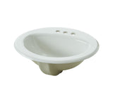Oval Drop-In Bathroom Sink, White, 4-in Centre, 20-in x 17-in I1H0 - product image 1