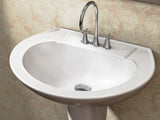 Pedestal Sink with Leg, White, 22.64 x 18 x 33.66-in H3P8 - product image 3