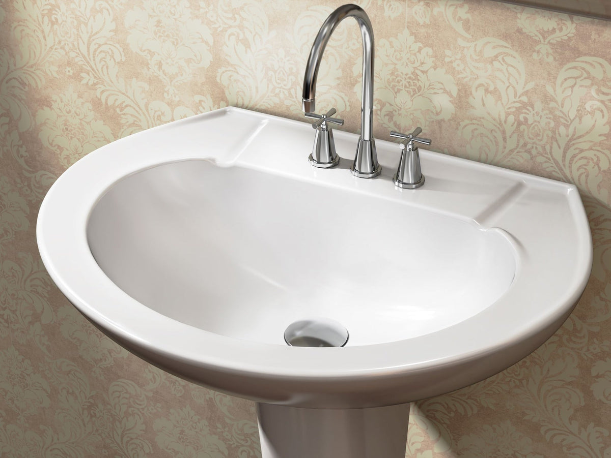 Pedestal Sink with Leg, White, 22.64 x 18 x 33.66-in H3P8 - product image 3