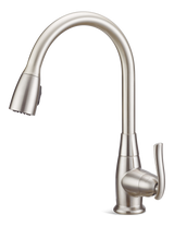 Terrazo Single Handle Pull Down Kitchen Faucet, Stainless Steel O8Y4 - product image 1