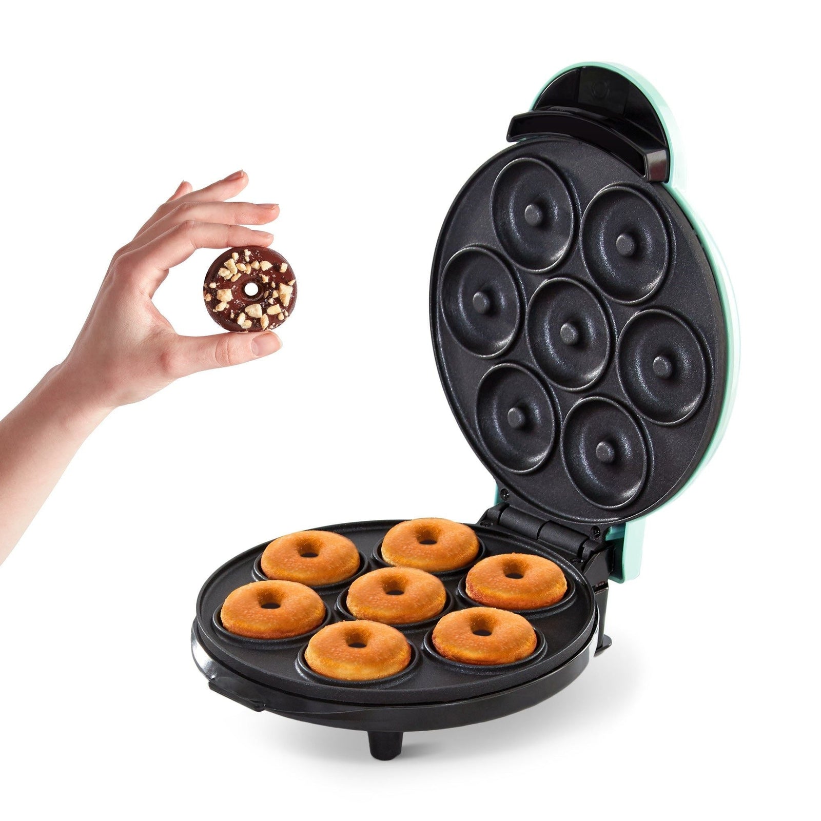 Express Mini Compact Electric Donut Maker, Non-Stick Surface, Aqua G4E0 - product image 3