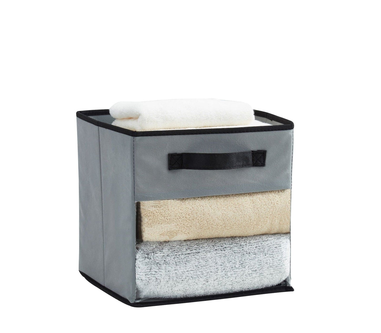 Collapsible Transparent Front Cube, 11-in, 6-pk, Grey T7Z2 - product image 1