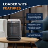 HFX42T15GI Oscillating Compact Ceramic Space Heater, 1500W, Grey Z8Q0 - product image 3