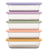 Everyday Glass Meal Prep Food Storage Container Set with Press-Fit Lids, Multi-Coloured, 10-pc U6C6 - product image 1