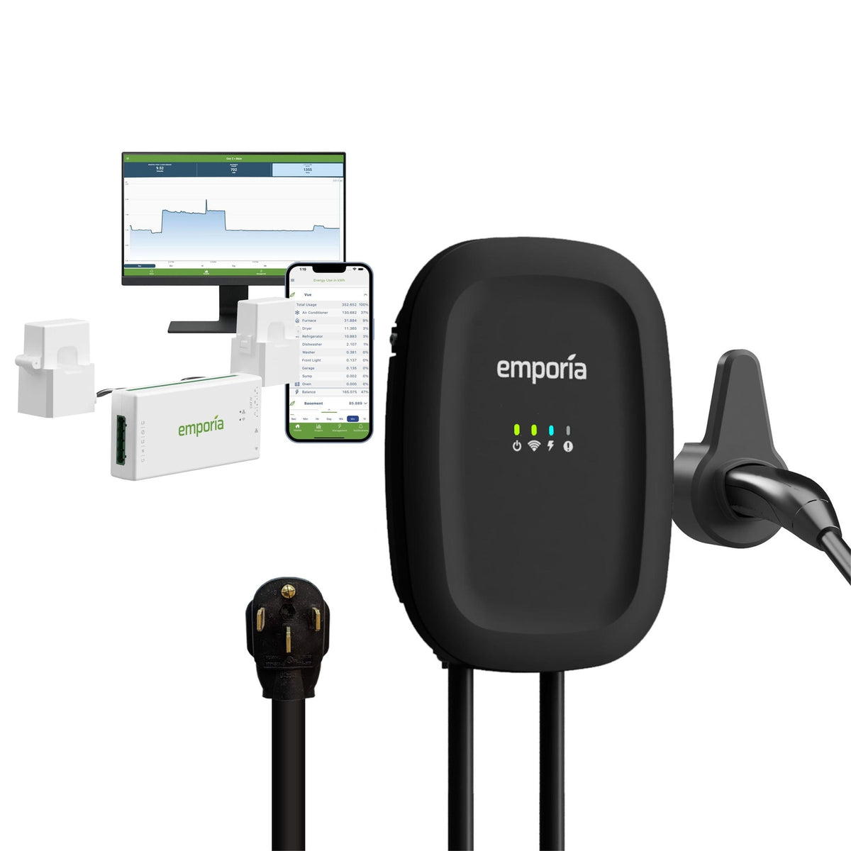 40A Wi-Fi Level 2 NEMA 14-50 NACS EV Charger with Load Management K7X8 - product image 1