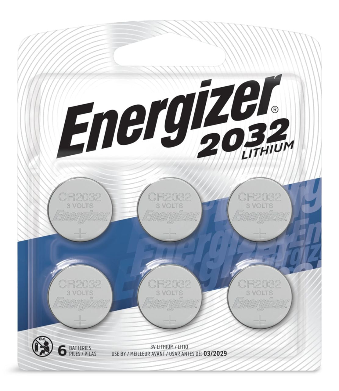 6-pk CR2032 3V / 3 Volt Lithium Coin Cell Batteries, Long Lasting X2V5 - product image 1
