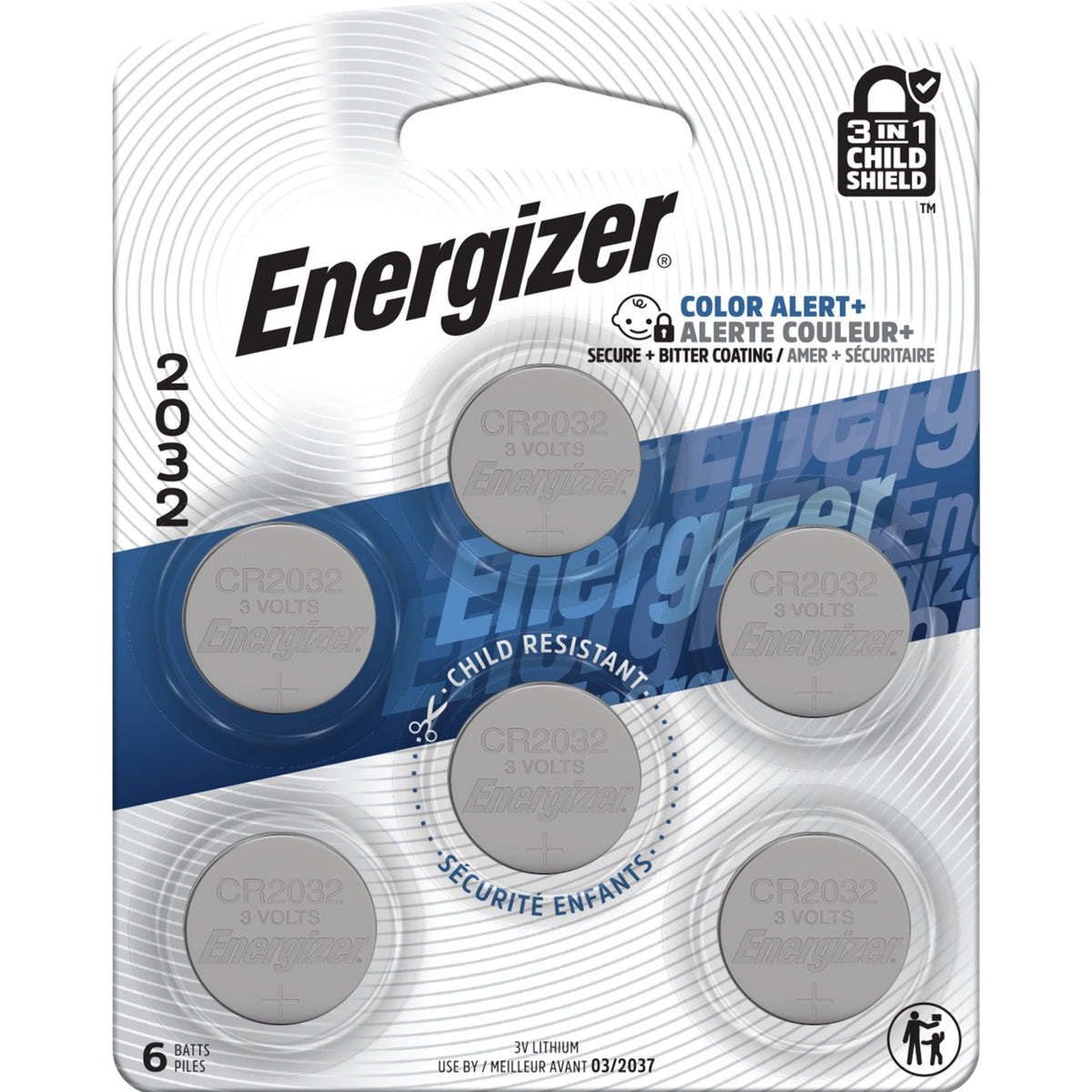 6-pk CR2032 3V / 3 Volt Lithium Coin Cell Batteries, Long Lasting X2V5 - product image 2