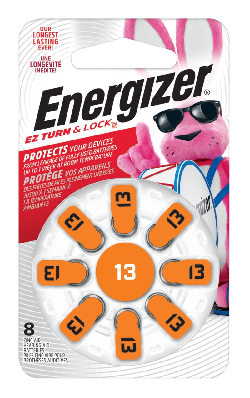 8-pk Size AZ13 1.4V / 1.4 Volt Zinc Hearing Aid Batteries, EZ Turn Lock O9F5