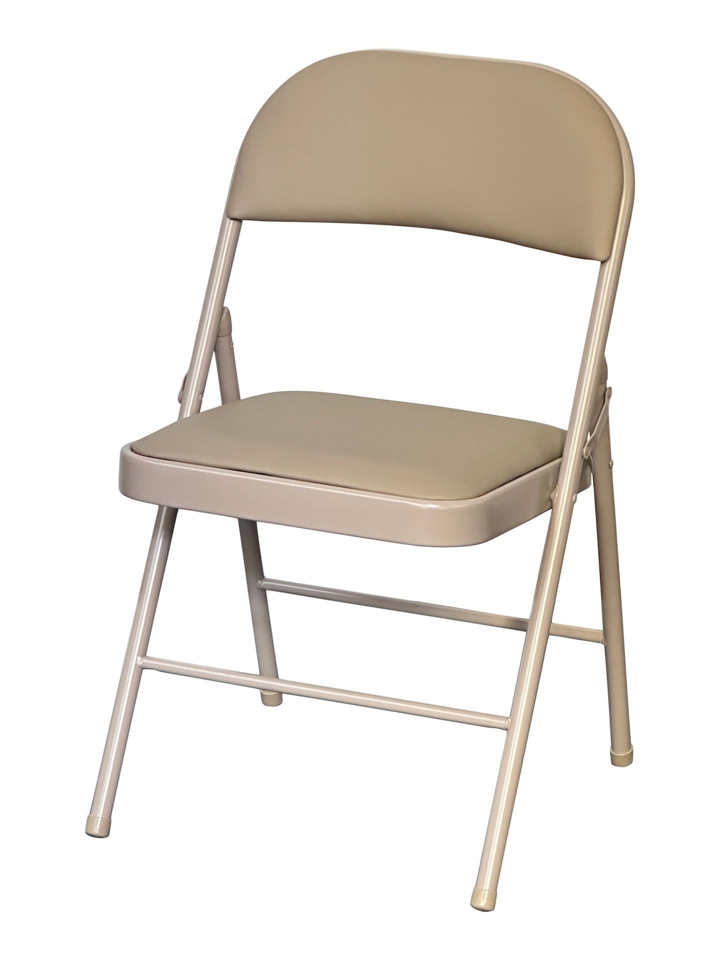 Beige Indoor Padded Vinyl Folding Chair W8E9 - product image 1
