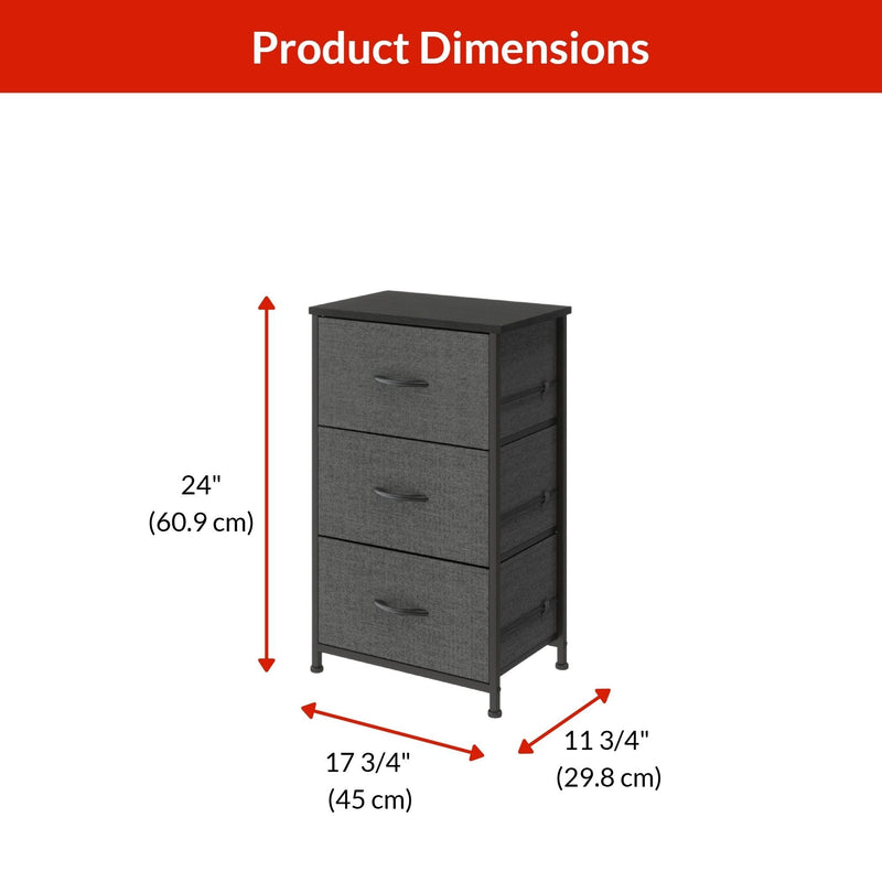 Fabric 3-Drawer Storage Organizer, Grey A3C1