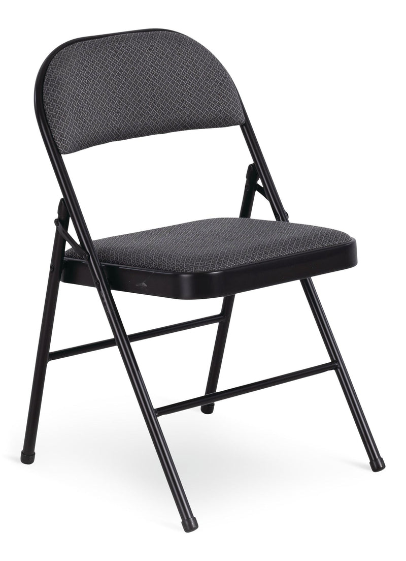 Fabric Folding/Compact Chair, Grey Fabric & Black Frame N9U4