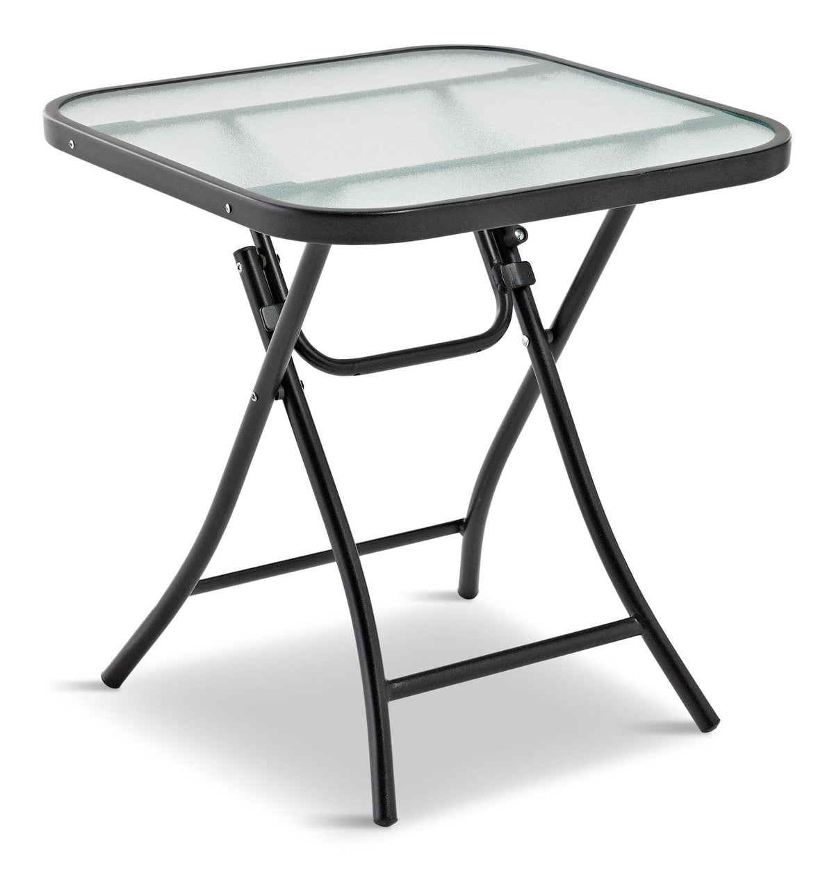 Folding Outdoor/Patio Side Table with Glass Top, Assorted, 18-in W4R5 - product image 1