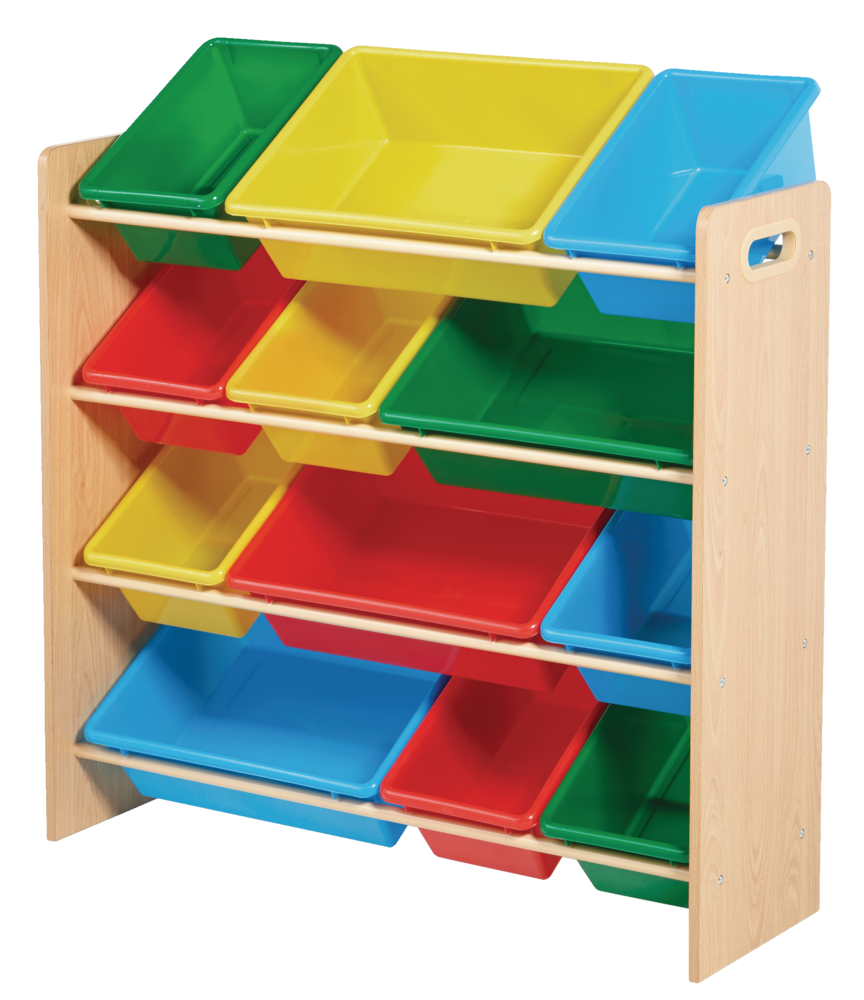 Kids 12-Bin Bedroom/Playroom Toy Storage Organizer, Yellow O9C1 - product image 1