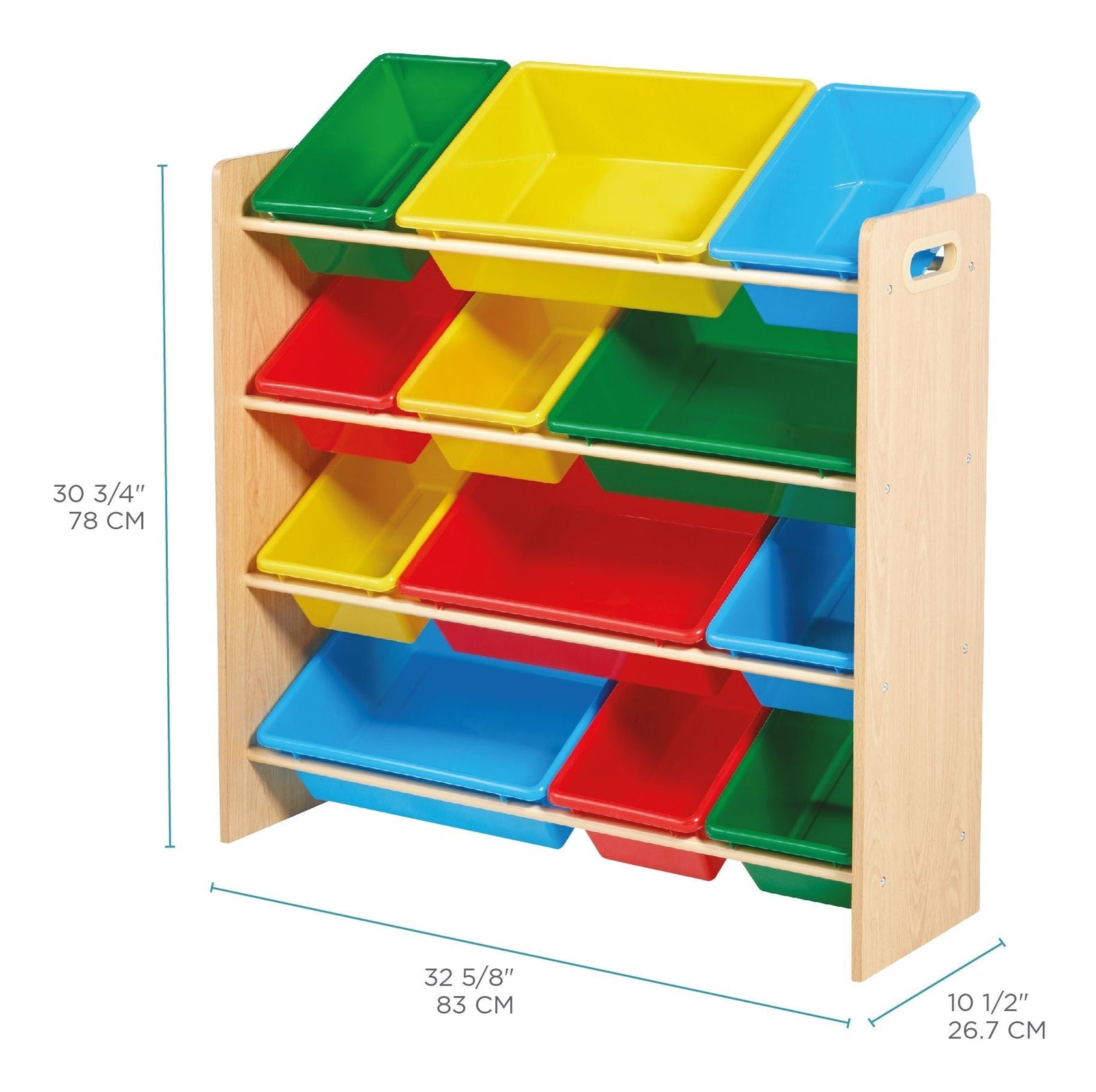 Kids 12-Bin Bedroom/Playroom Toy Storage Organizer, Yellow O9C1 - product image 4