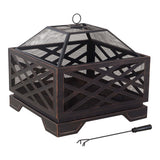 Lawrence Steel Outdoor Wood Burning Fire Pit with Fireplace Poker, 25 x 25 x 26-in G0C0 - product image 1