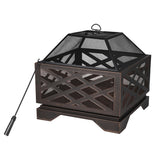 Lawrence Steel Outdoor Wood Burning Fire Pit with Fireplace Poker, 25 x 25 x 26-in G0C0 - product image 2