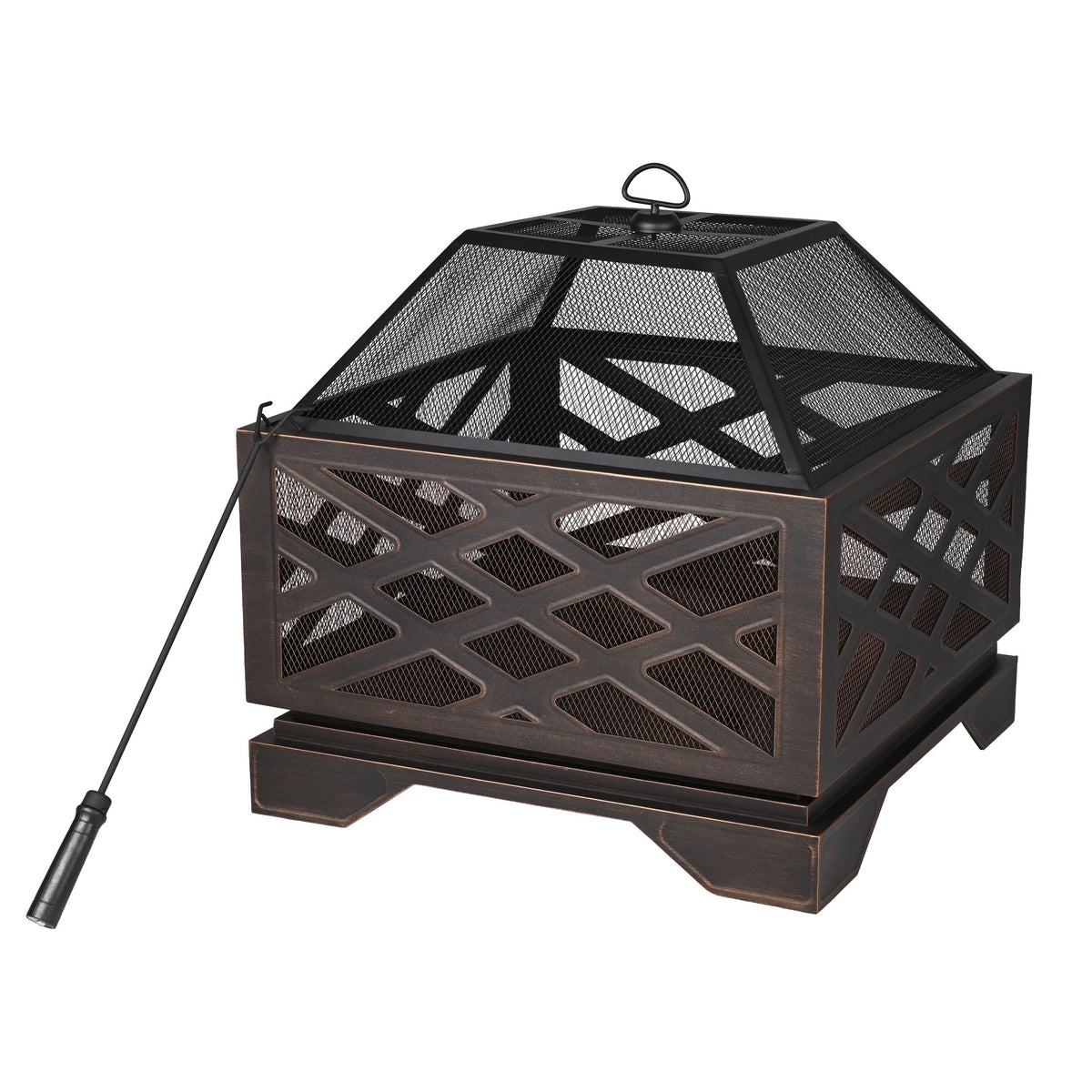 Lawrence Steel Outdoor Wood Burning Fire Pit with Fireplace Poker, 25 x 25 x 26-in G0C0 - product image 2