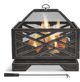 Lawrence Steel Outdoor Wood Burning Fire Pit with Fireplace Poker, 25 x 25 x 26-in G0C0 - product image 3