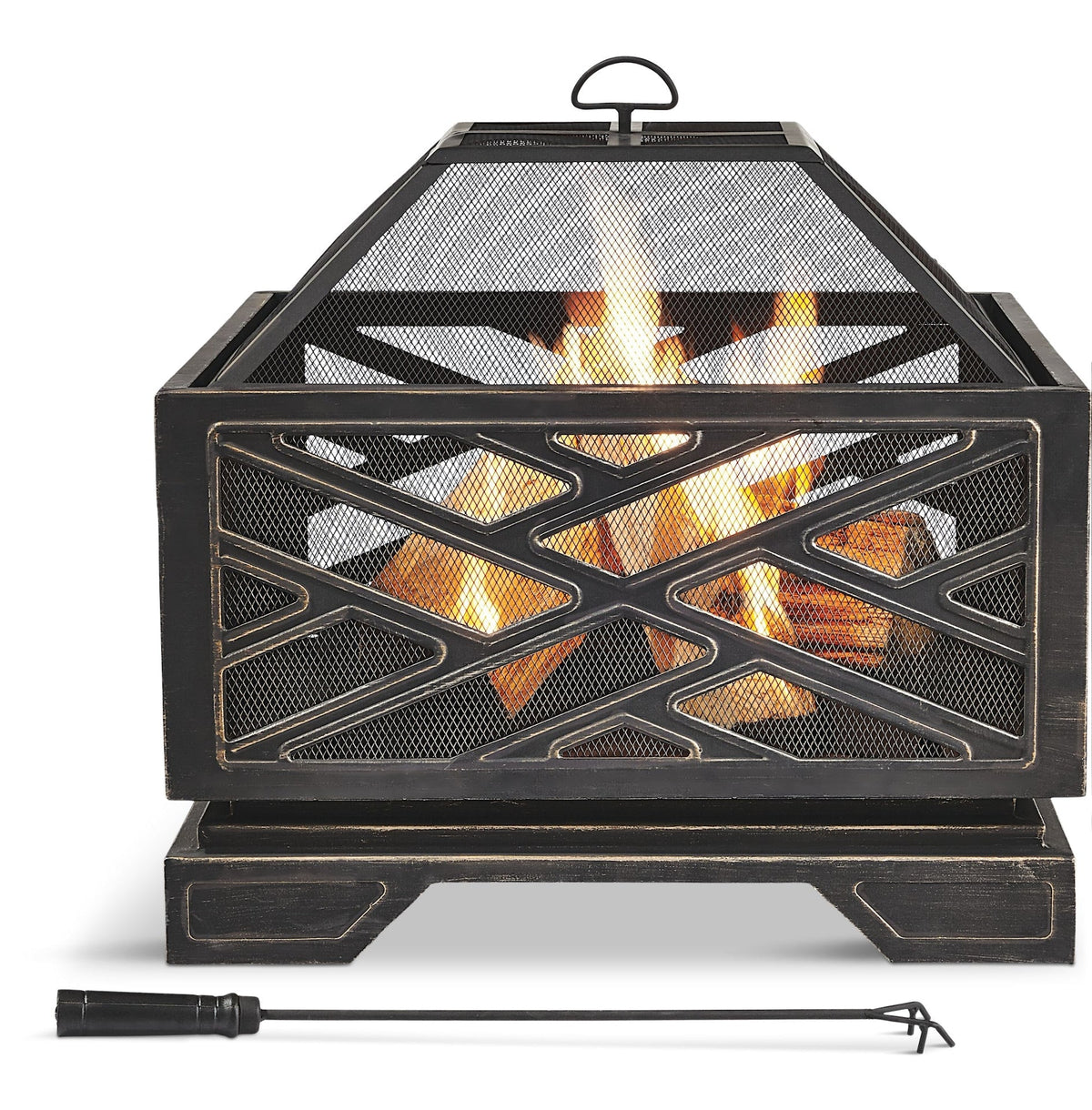 Lawrence Steel Outdoor Wood Burning Fire Pit with Fireplace Poker, 25 x 25 x 26-in G0C0 - product image 3
