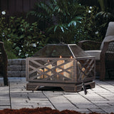 Lawrence Steel Outdoor Wood Burning Fire Pit with Fireplace Poker, 25 x 25 x 26-in G0C0 - product image 5