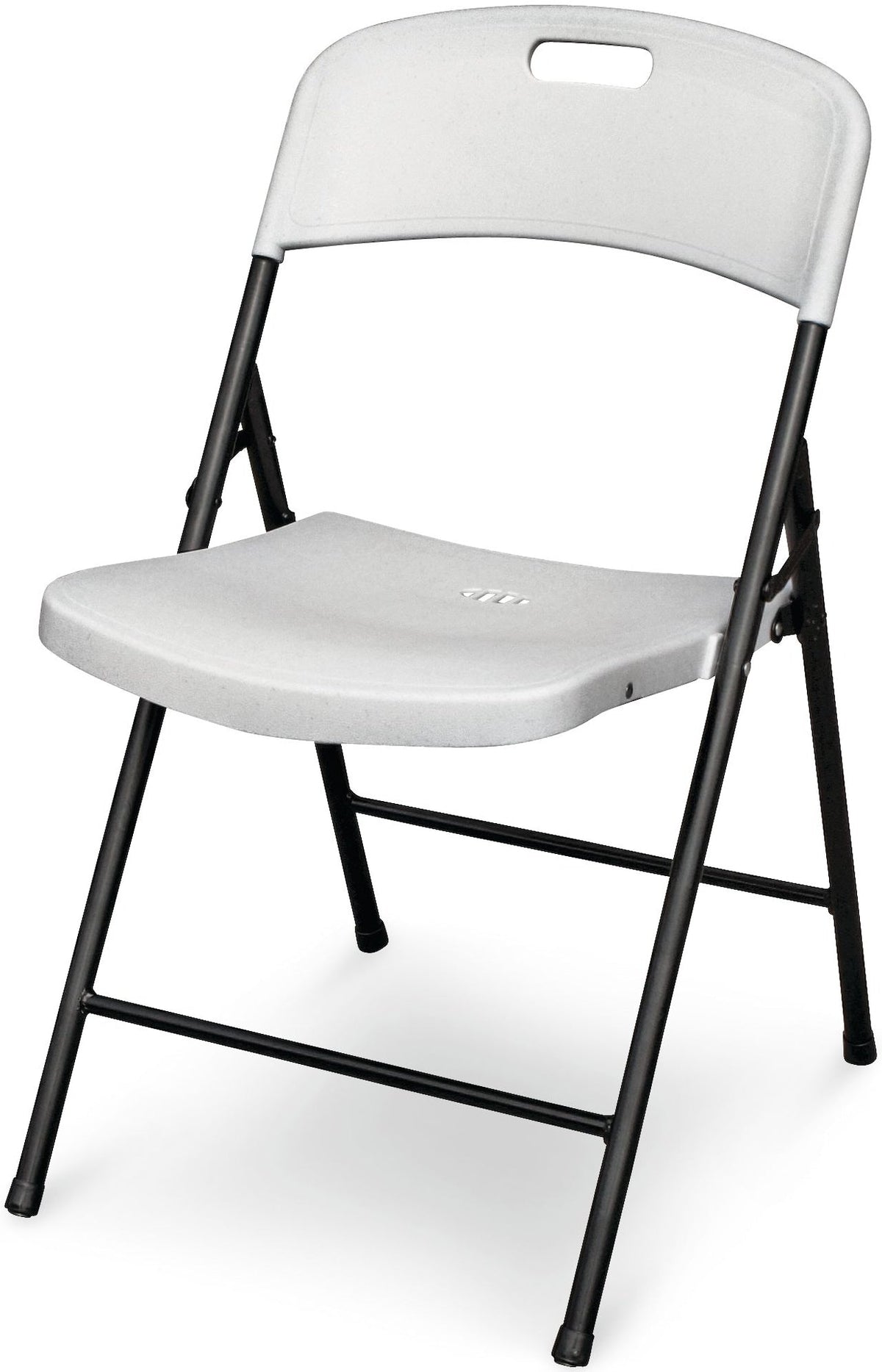 Portable Indoor/Outdoor Contoured Plastic & Metal Folding Chair, White G1S8 - product image 1