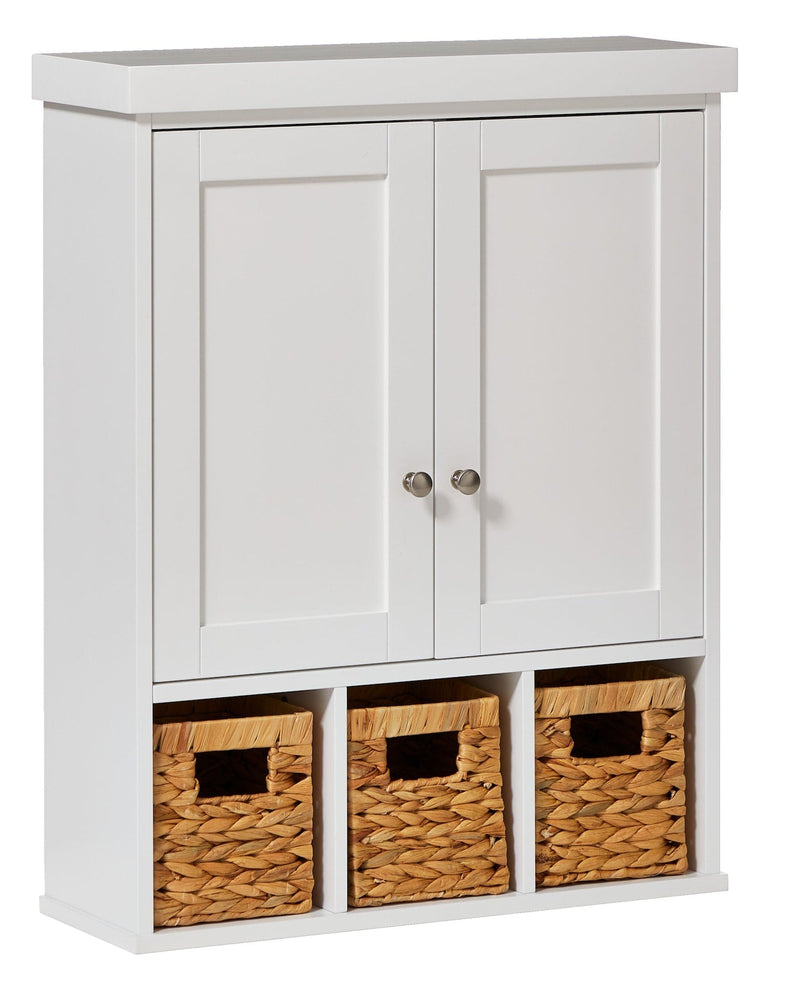 Wall Mount Cabinet With Baskets, White I9K8