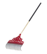 Multi-Purpose Poly Steel 20-Tine Leaf Rake, Wooden Shaft, 65.5-in W7X3 - product image 1