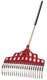 Multi-Purpose Poly Steel 20-Tine Leaf Rake, Wooden Shaft, 65.5-in W7X3 - product image 2