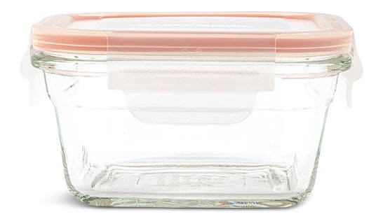 Square Glass Food Storage Container with Leakproof Lid, 405-mL N8I0
