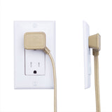 9-ft 16/2 Fabric Extension Cord, Right Angle Plug, 3 Outlets, Gold S1K3 - product image 6